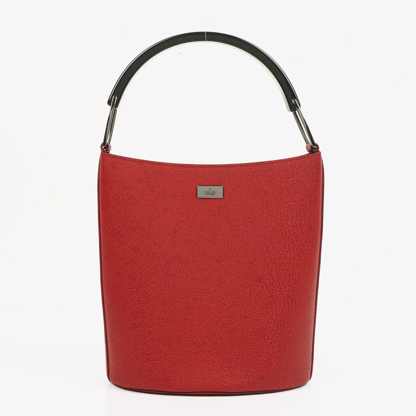 Gucci Vintage Bucket Bag in Red Leather with Pouch