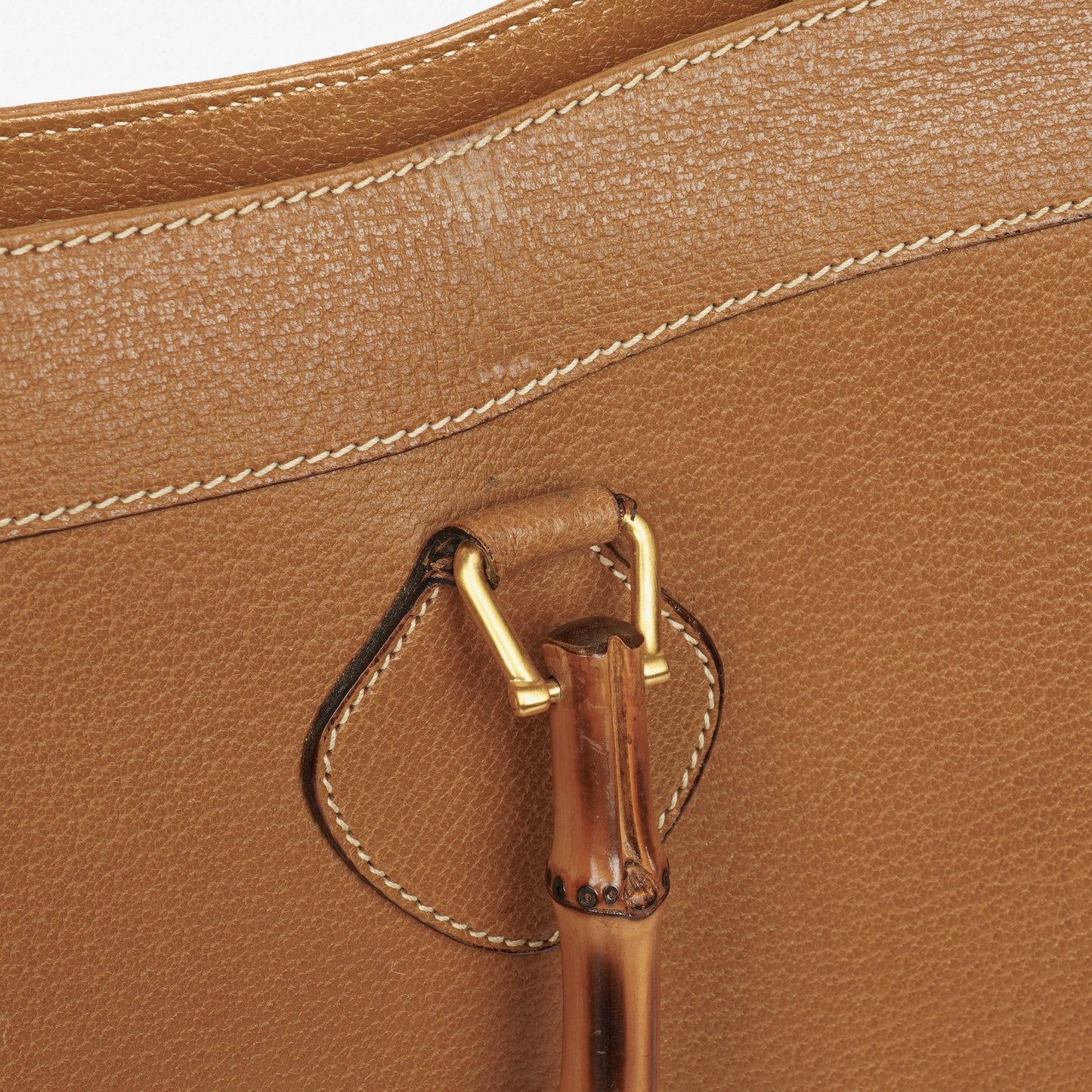Gucci Vintage Diana Leather Bamboo Tote