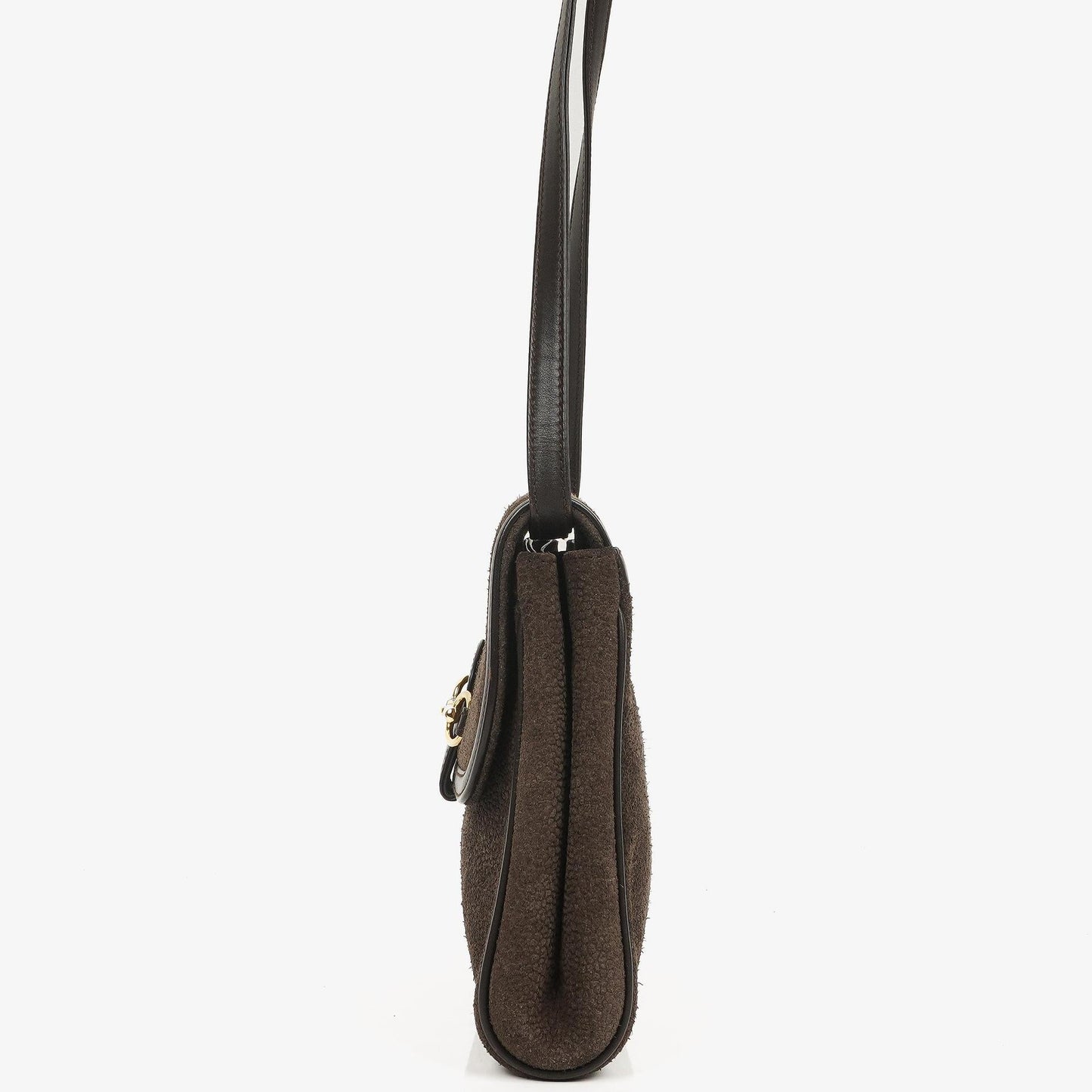 Gucci Vintage Horsebit 1955 Brown Suede Leather Bag