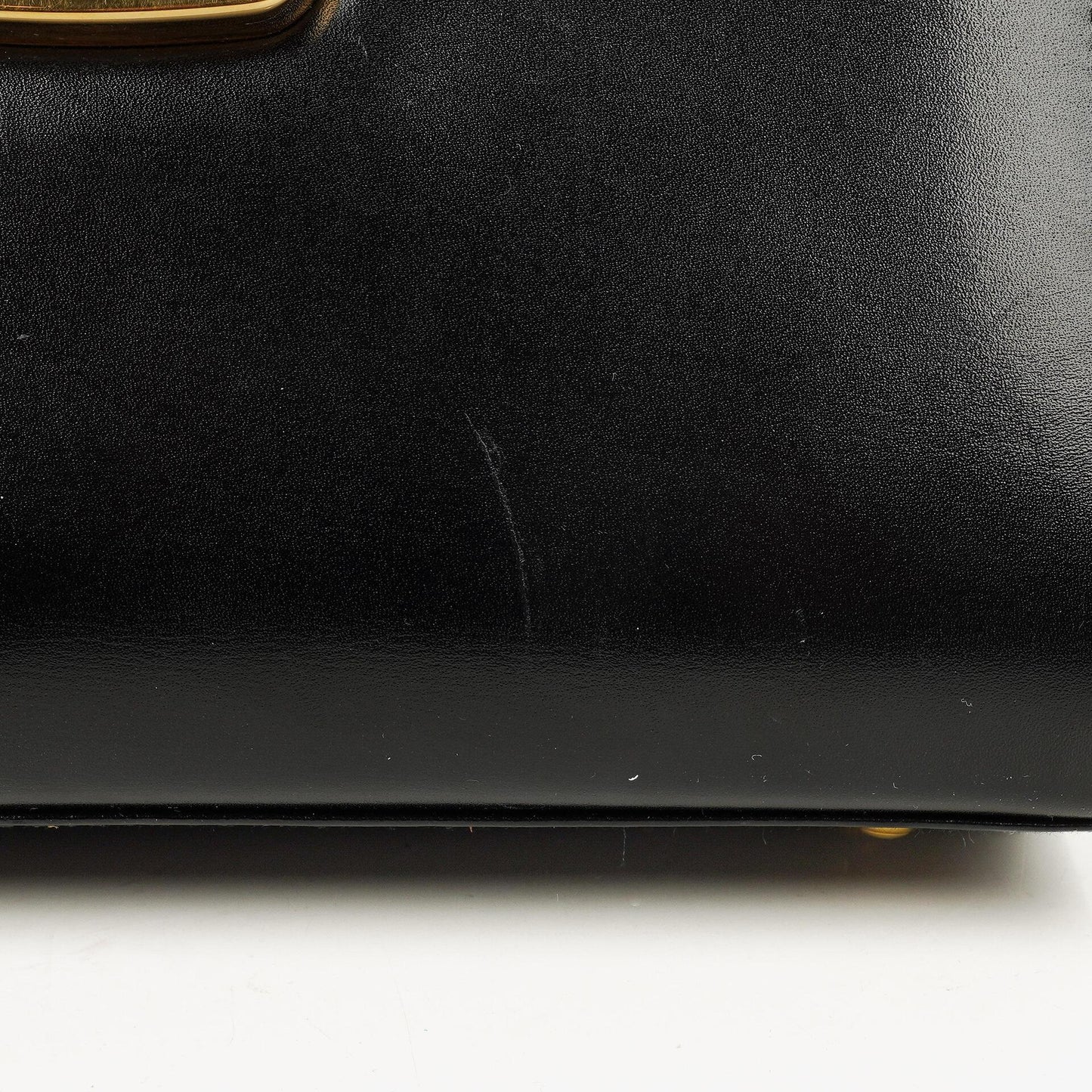 Gucci Vintage Kelly Lady Lock Convertible Black Leather Shoulder Bag