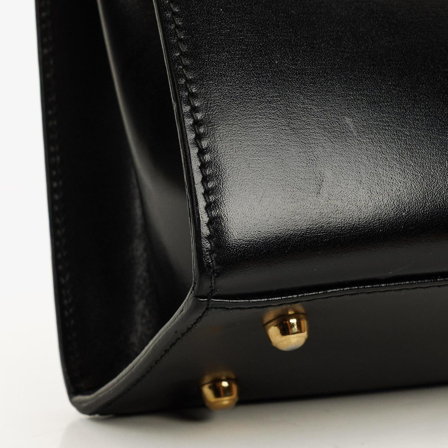 Gucci Vintage Kelly Lady Lock Convertible Black Leather Shoulder Bag