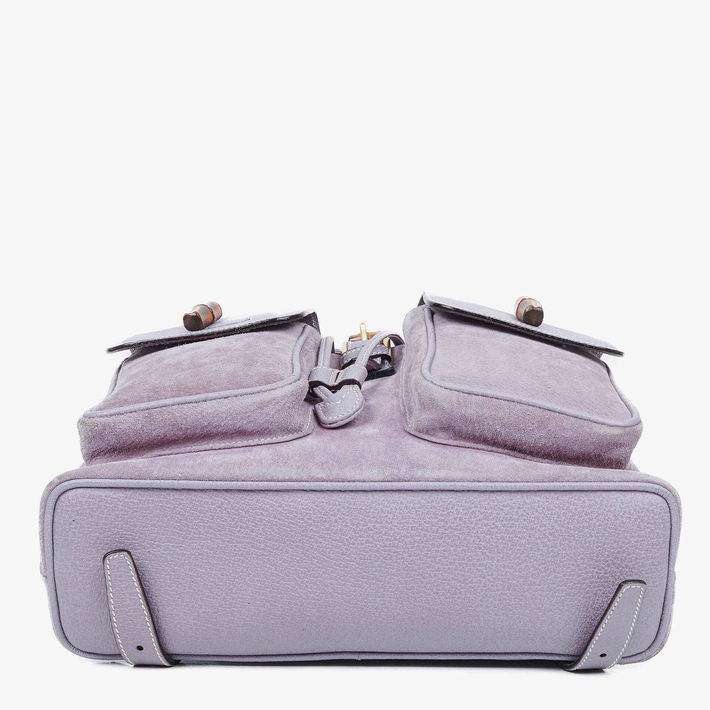 Gucci Vintage Purple Suede Leather Bamboo Backpack