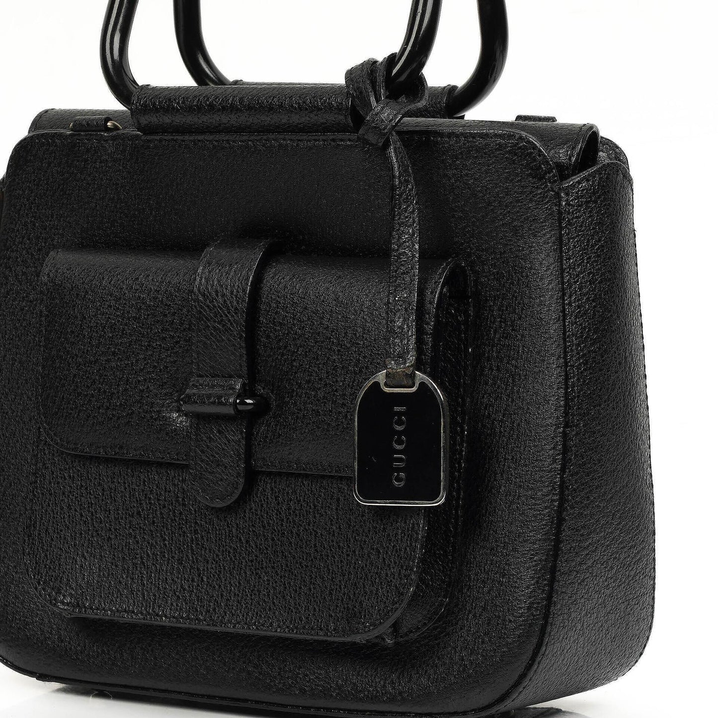 Gucci Vintage Two-Way Small Black Leather Crossbody Bag