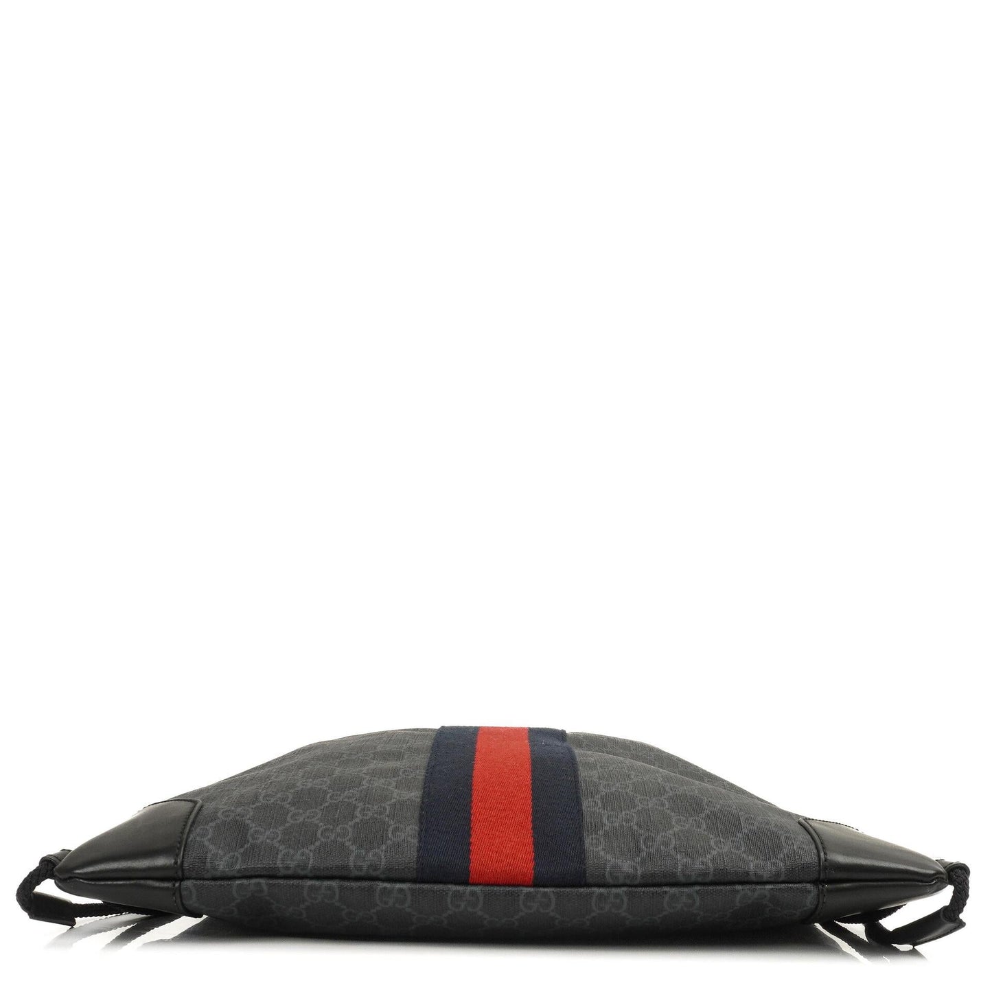 Gucci Web GG Supreme Monogram And Leather Drawstring Black Backpack