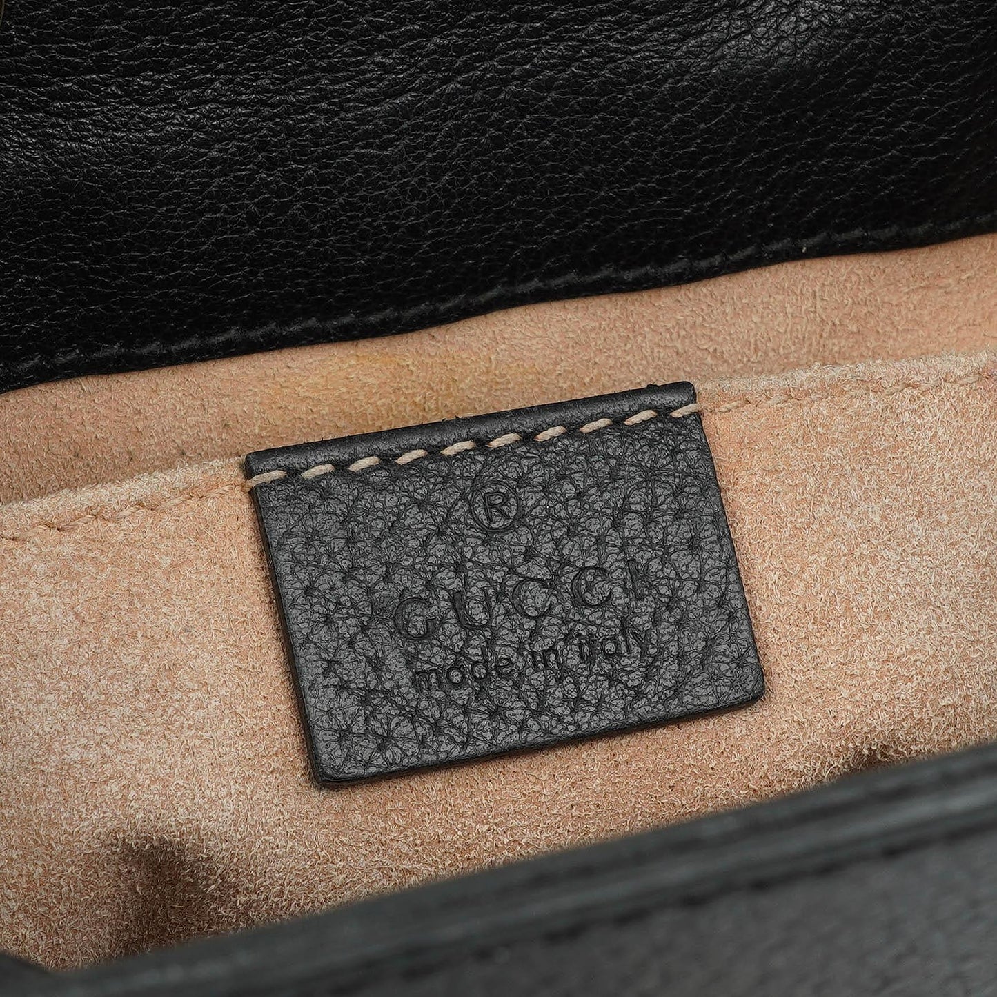 Gucci Web Ophidia Bucket Bag Small In Black Glazed Textured Calfskin