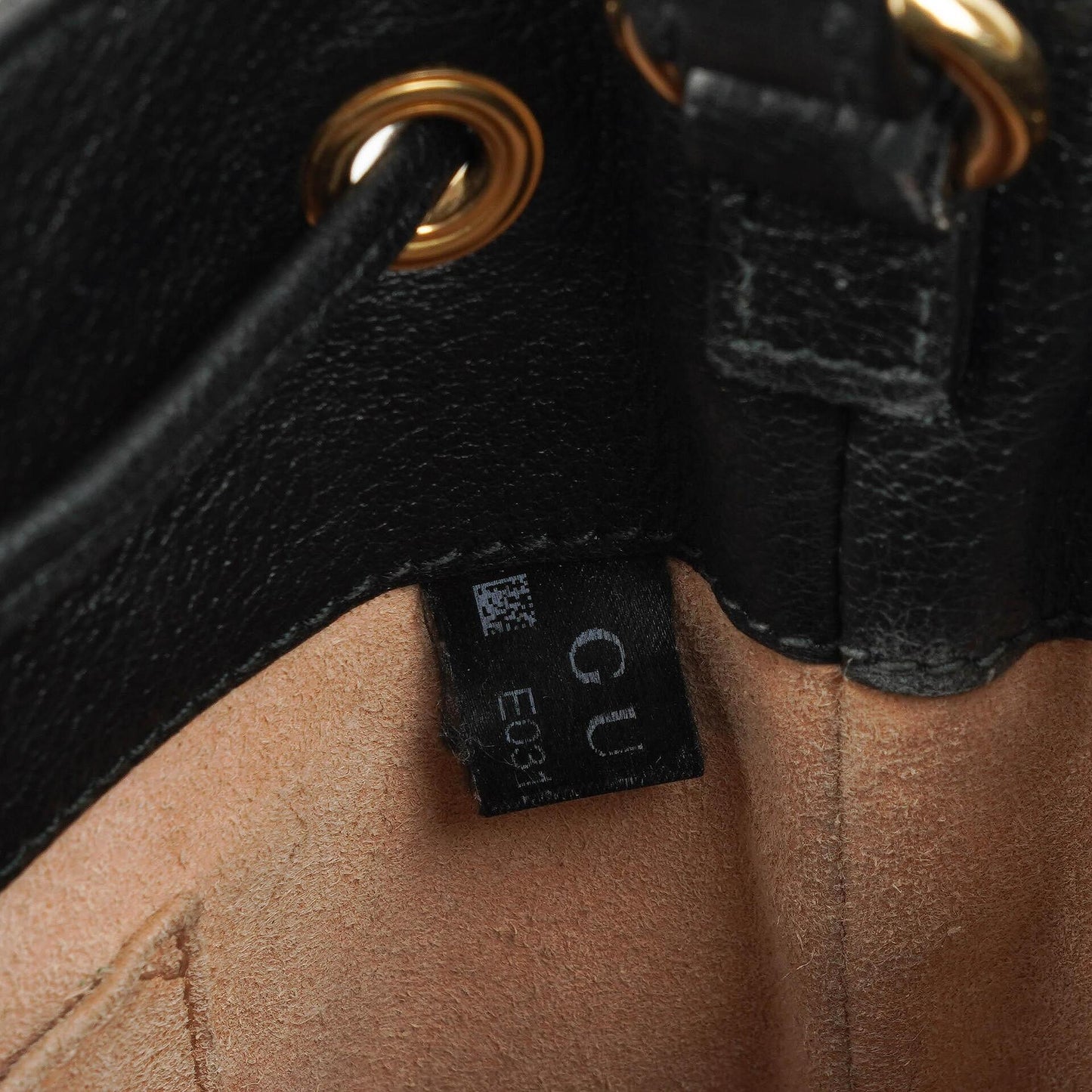 Gucci Web Ophidia Bucket Bag Small In Black Glazed Textured Calfskin