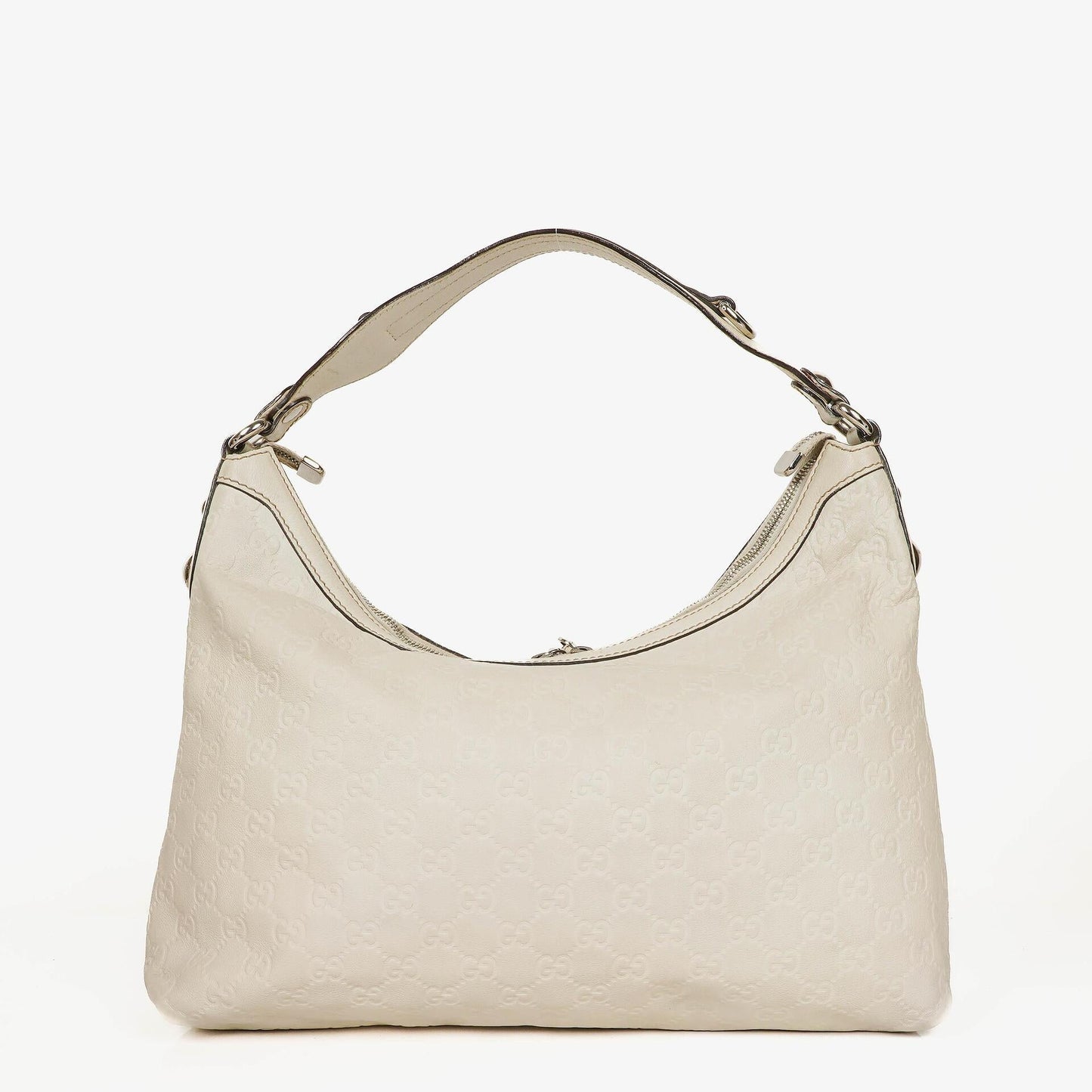 Gucci White Guccissima Leather Icon Bit Hobo Bag