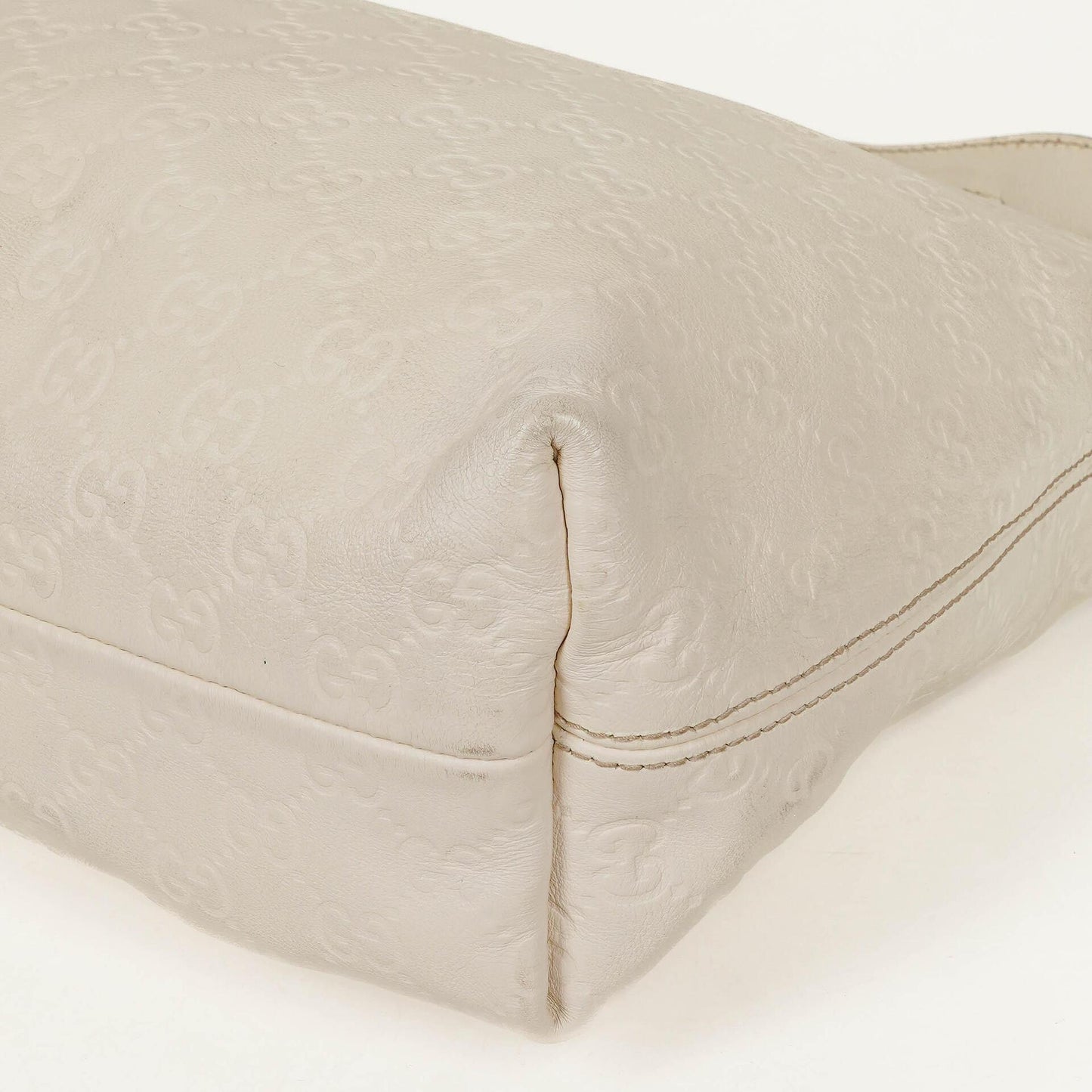 Gucci White Guccissima Leather Icon Bit Hobo Bag