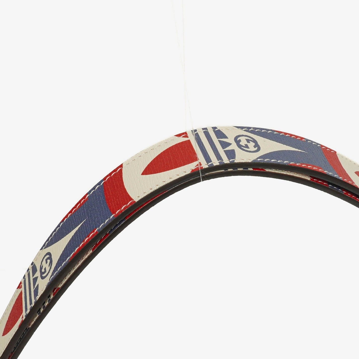 Gucci X ADIDAS Shangai Small Horsebit 1955 Calfskin Web Trefoil Interlocking G Red White Blue Shoulder Bag