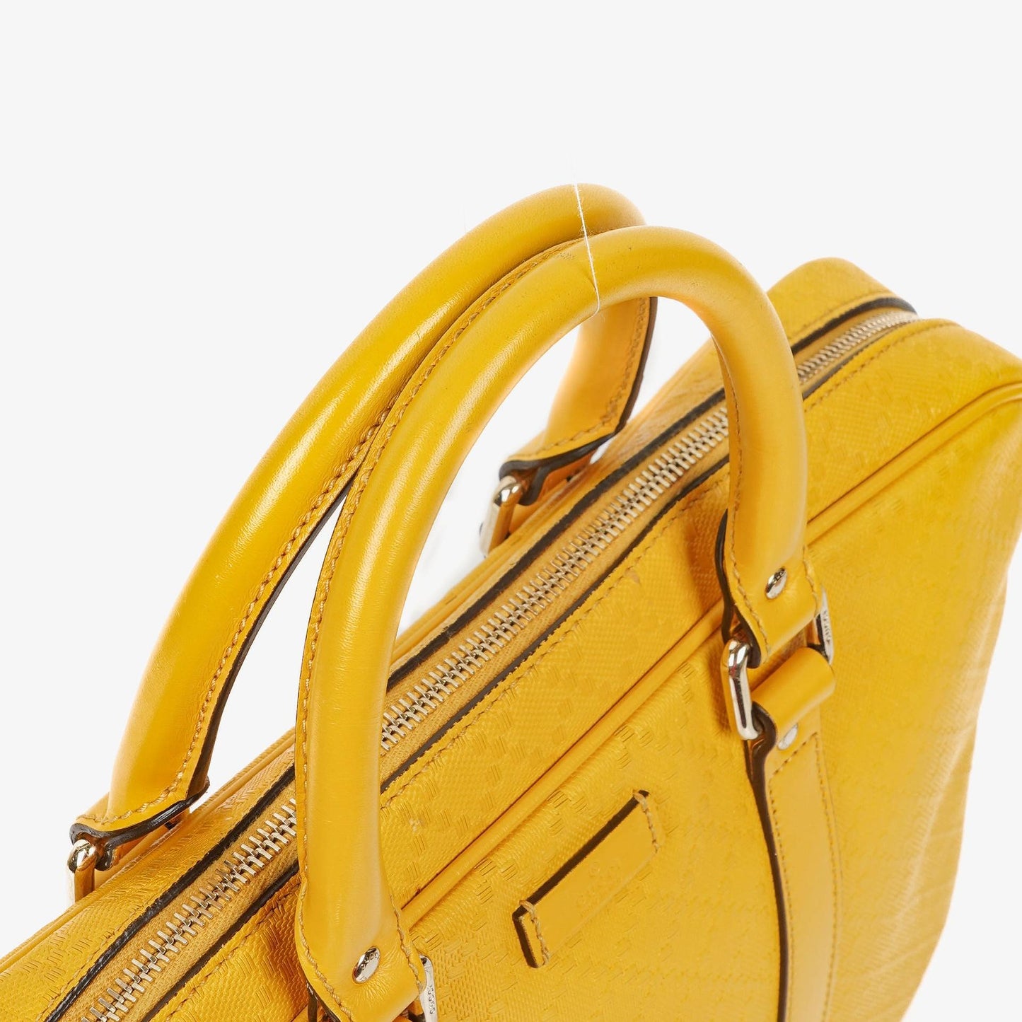 Gucci Yellow Diamante Leather Business Bag