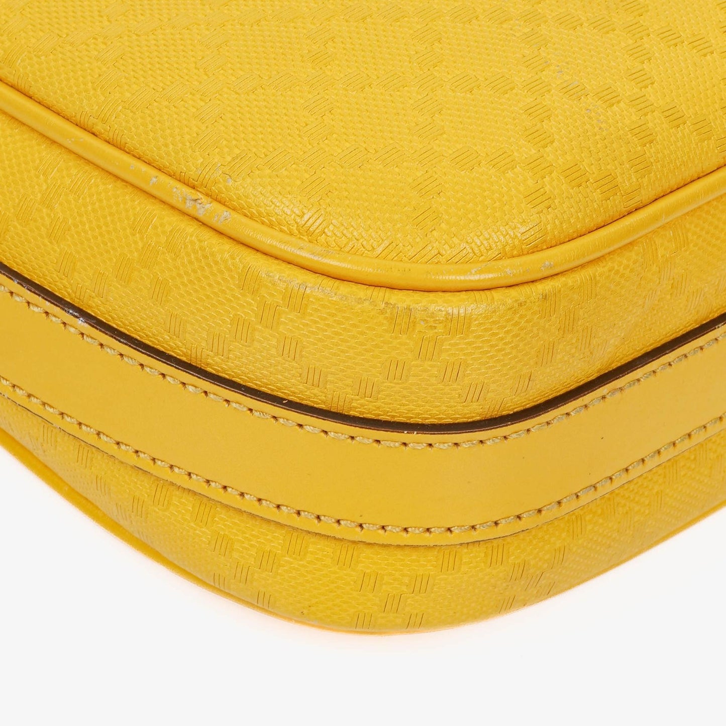 Gucci Yellow Diamante Leather Business Bag