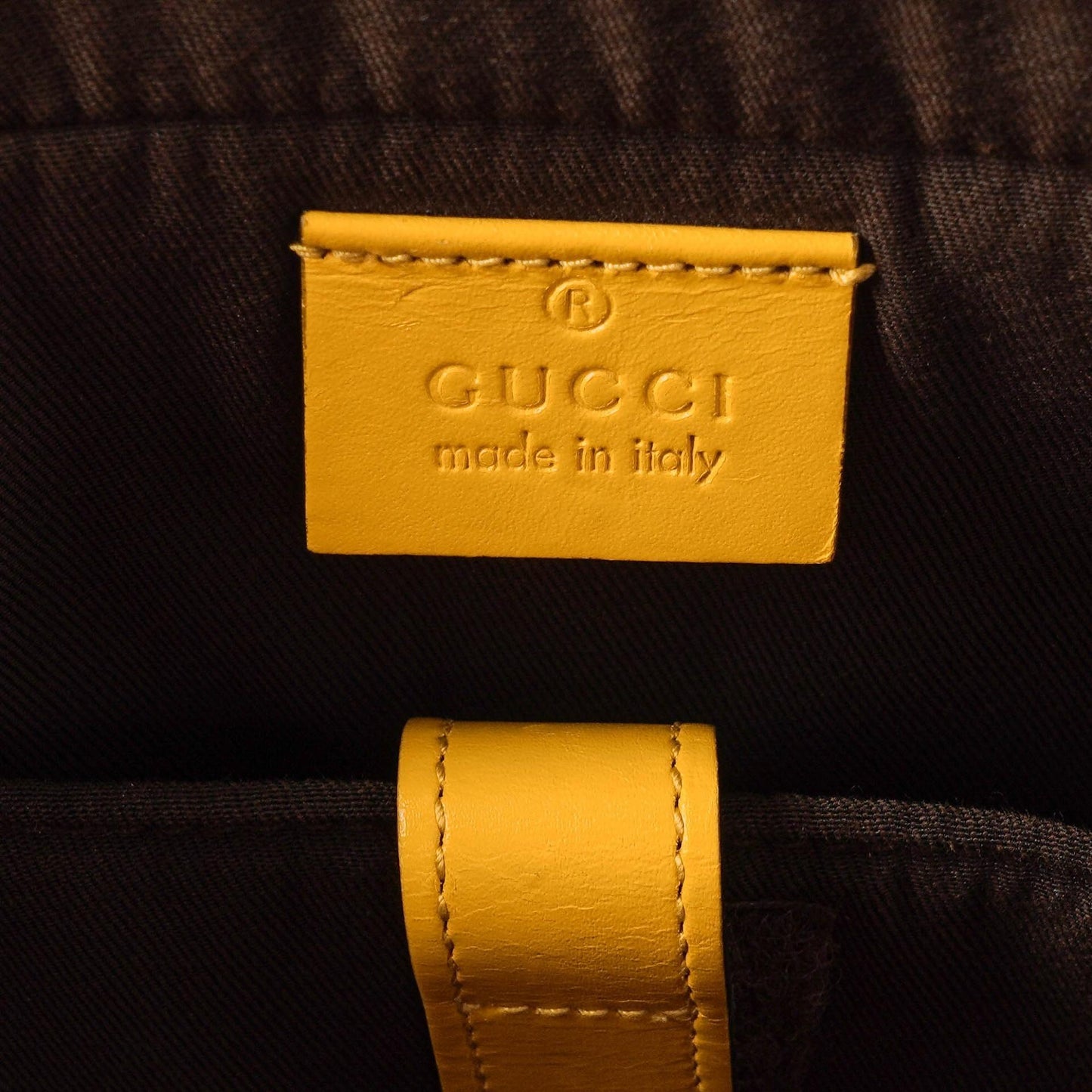 Gucci Yellow Diamante Leather Business Bag