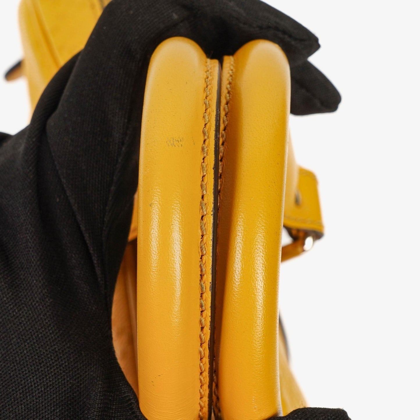 Gucci Yellow Diamante Leather Business Bag