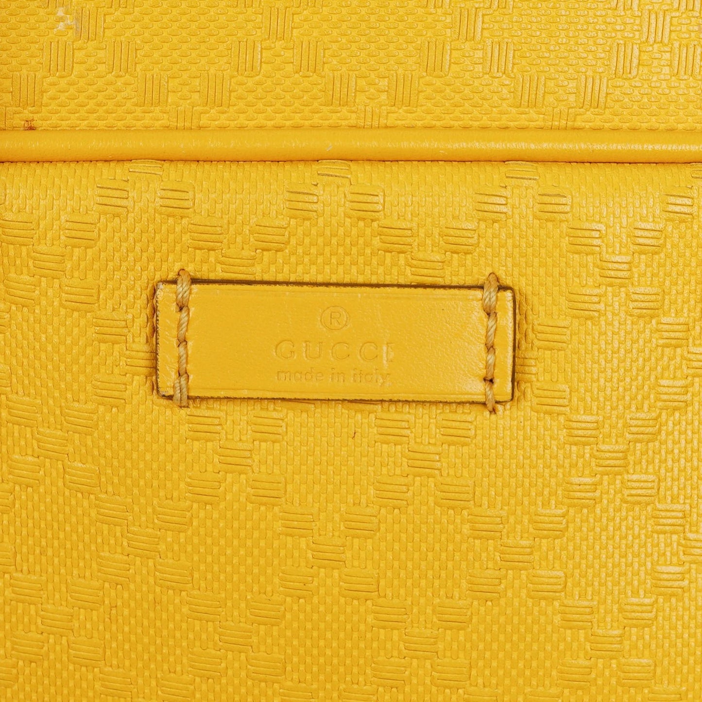 Gucci Yellow Diamante Leather Business Bag