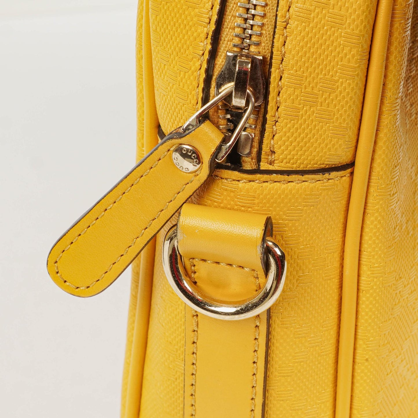 Gucci Yellow Diamante Leather Business Bag
