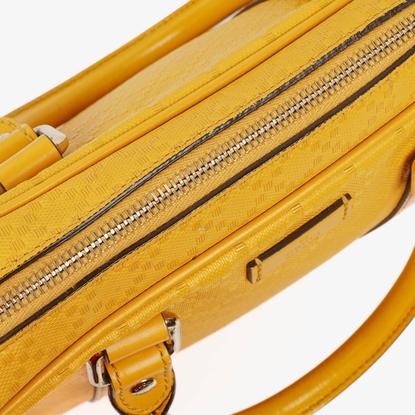 Gucci Yellow Diamante Leather Business Bag