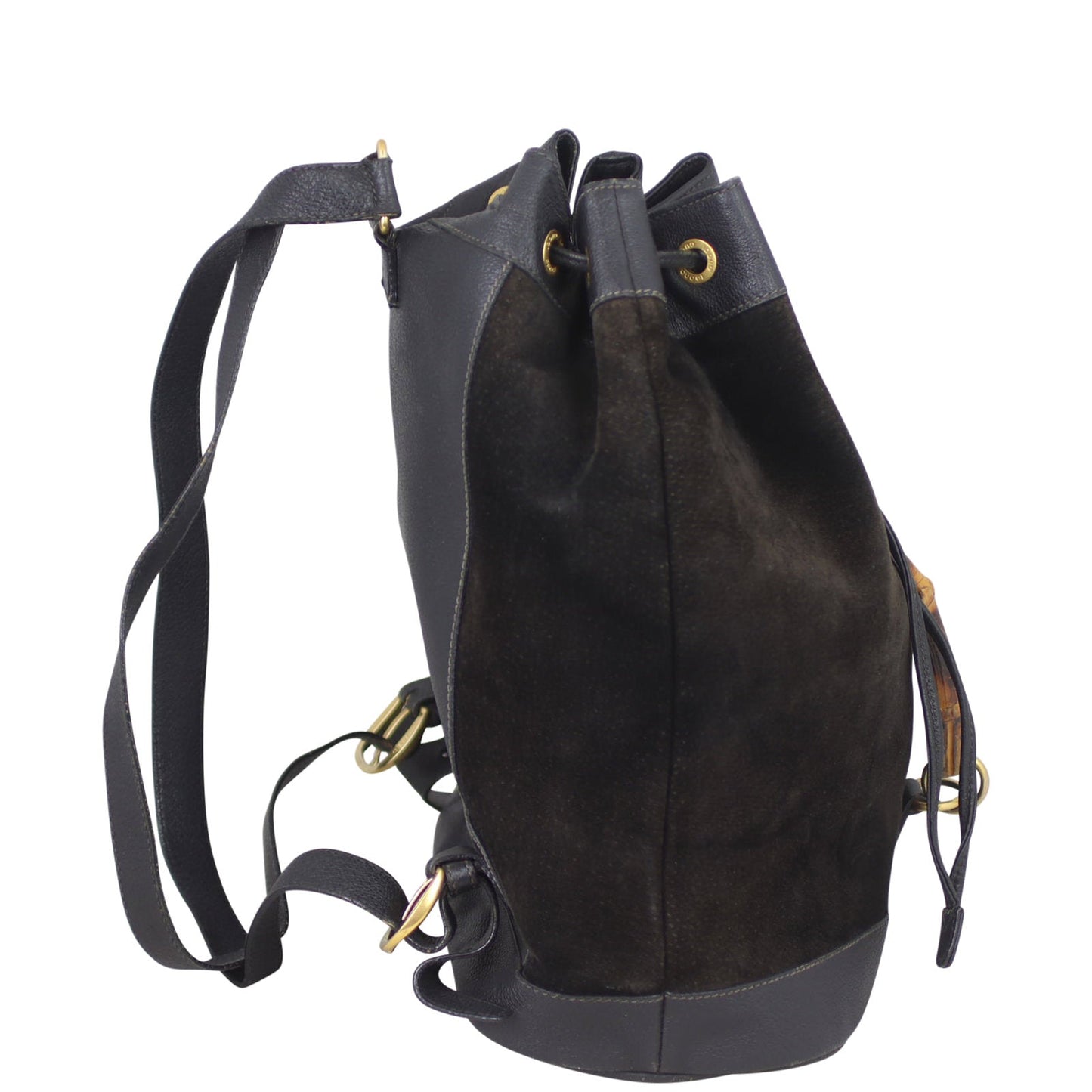 Gucci Bamboo Suede and Leather Backpack