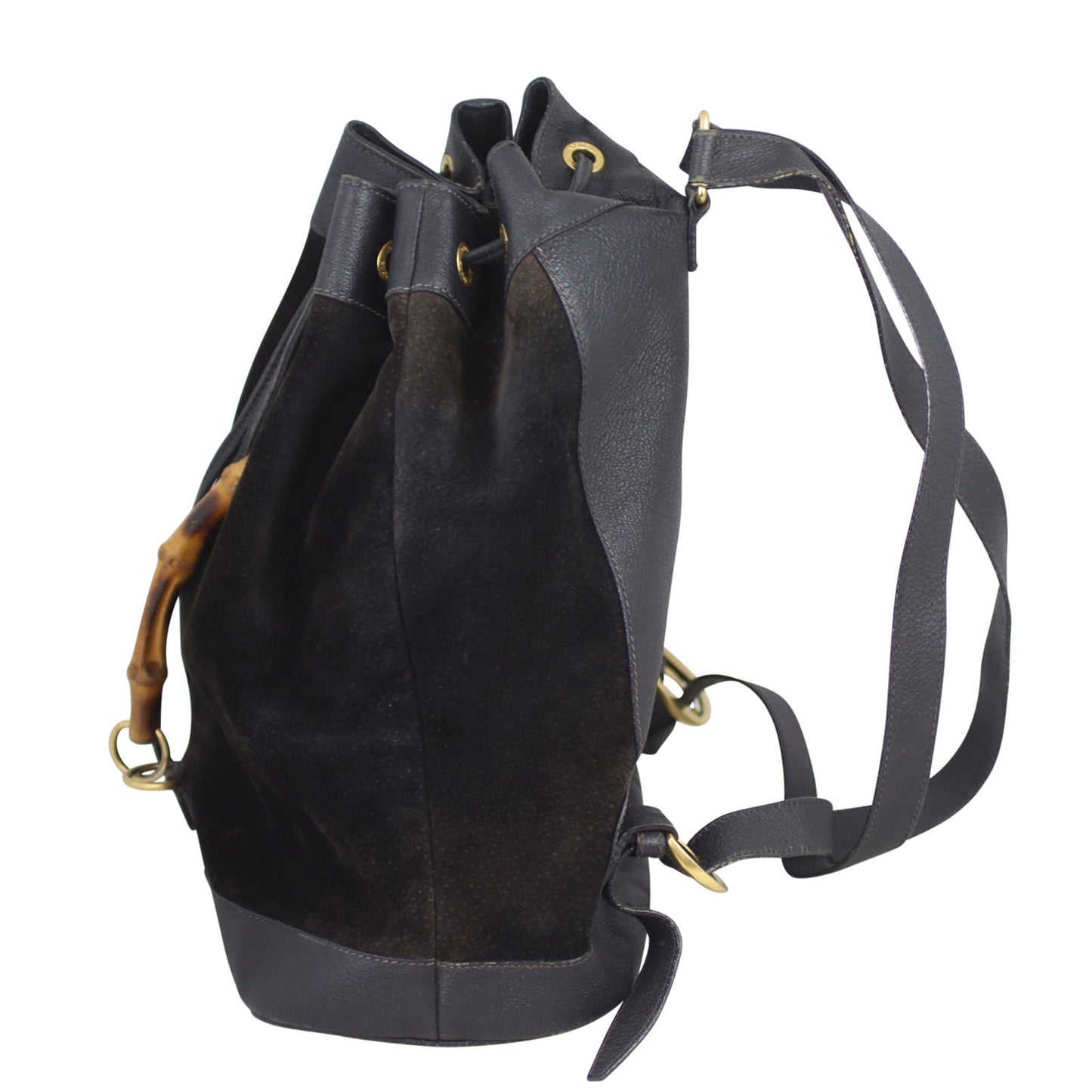 Gucci Bamboo Suede and Leather Backpack