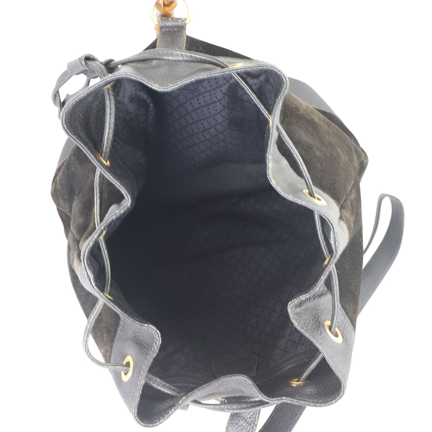 Gucci Bamboo Suede and Leather Backpack