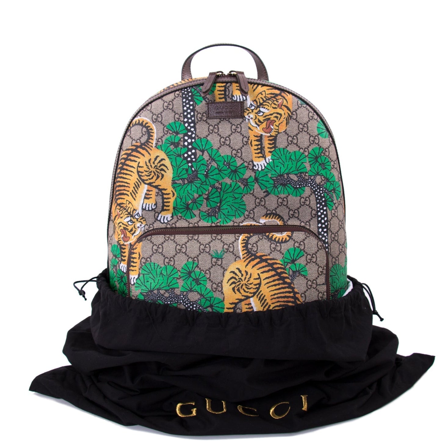 Gucci GG Supreme Leather Canvas Backpack Style 3