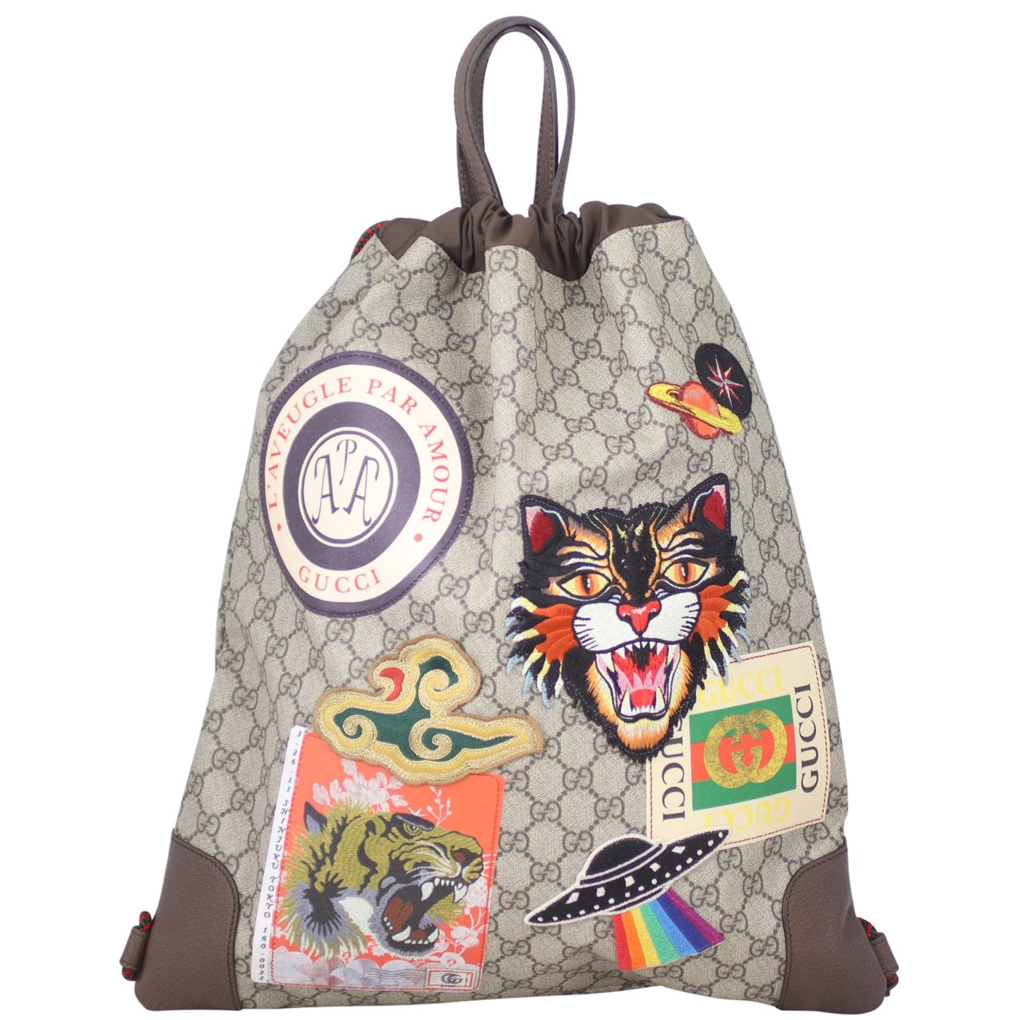 Gucci Courrier Soft GG Supreme Drawstring Backpack