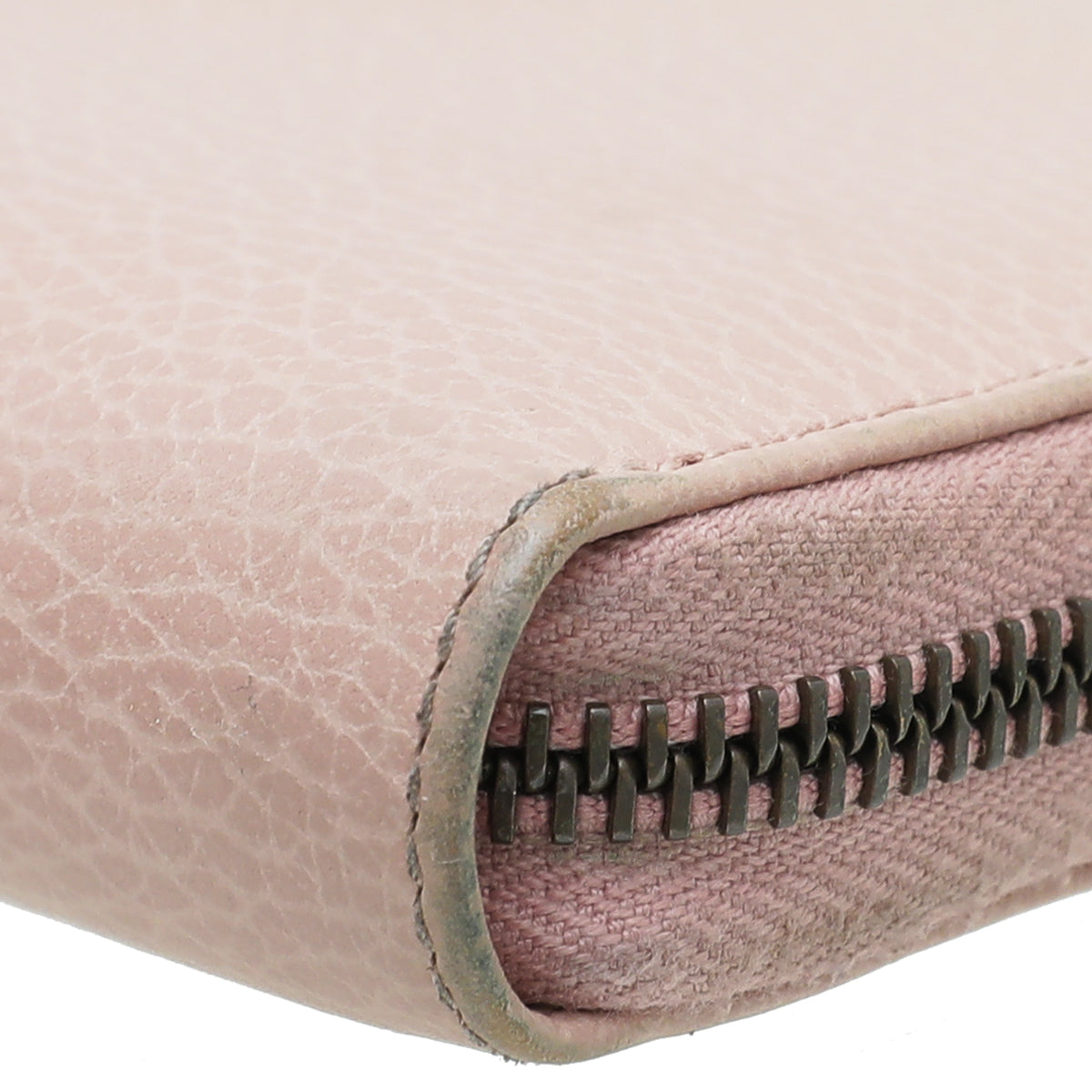 Gucci Light Pink GG Butterfly Diamond Zip Long Wallet