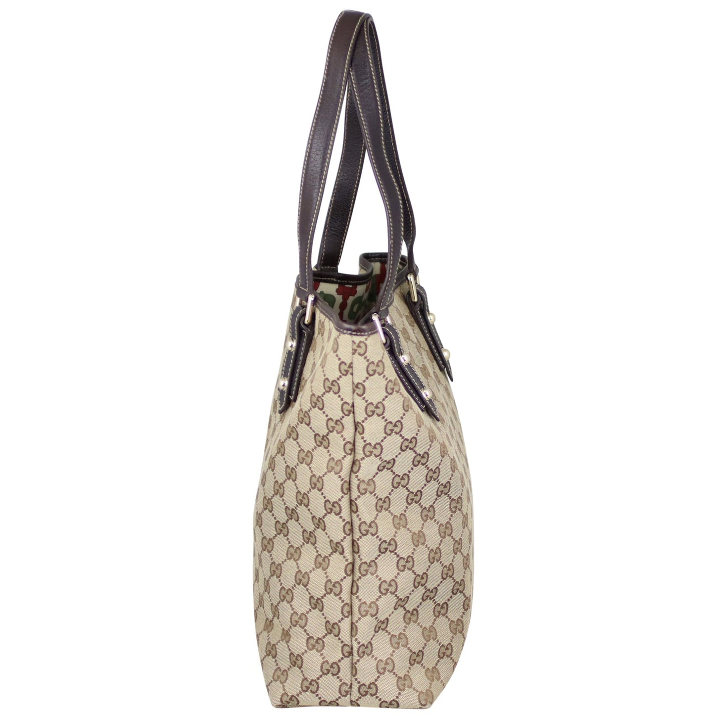 Gucci GG Canvas Embroidered Mushroom Vertical Tote