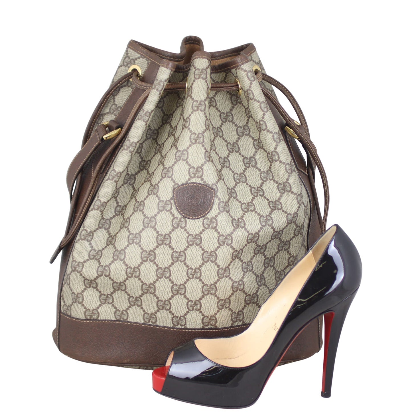 Gucci GG Supreme Drawstring Bucket Bag