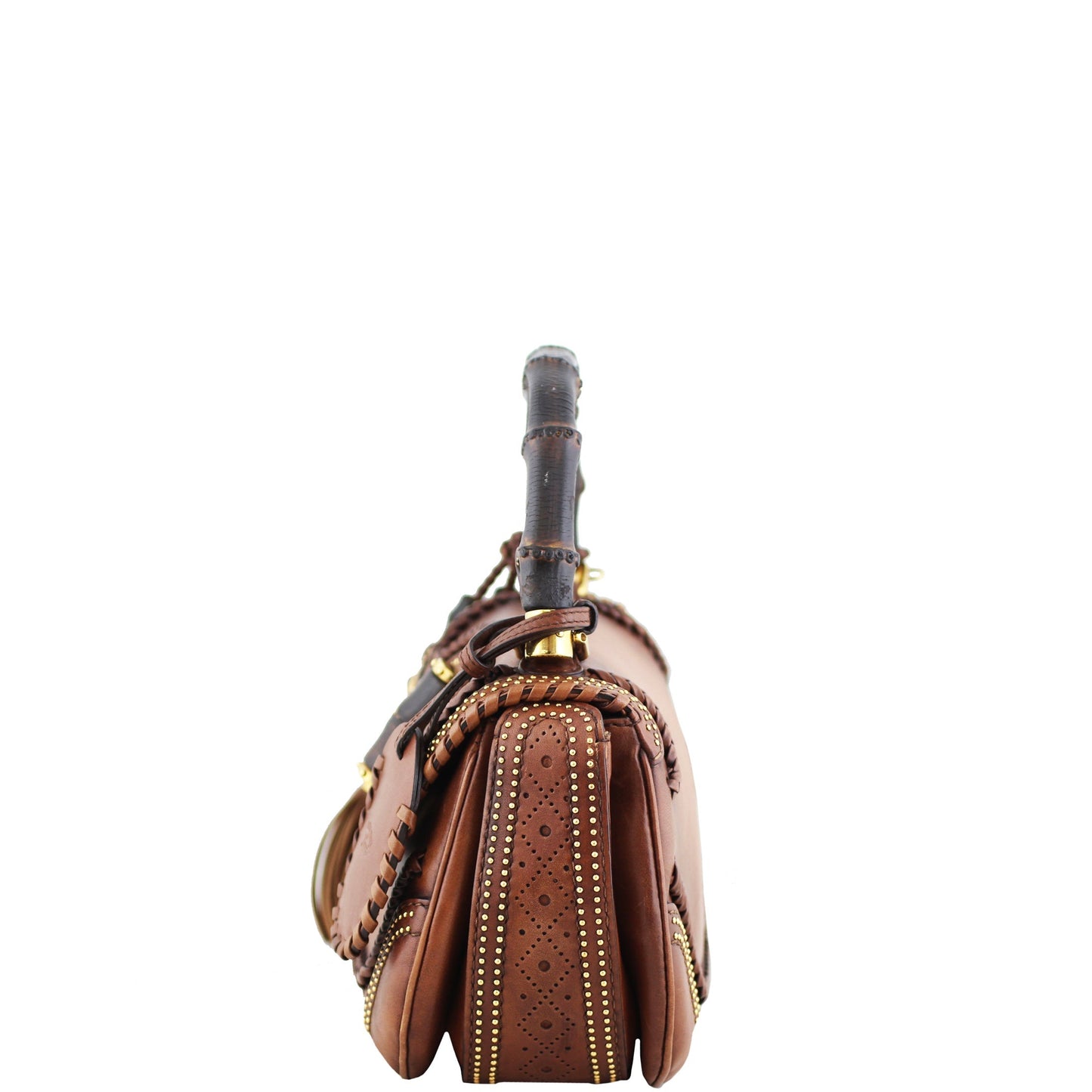 Gucci New Bamboo Stud-Embellished Bag Medium