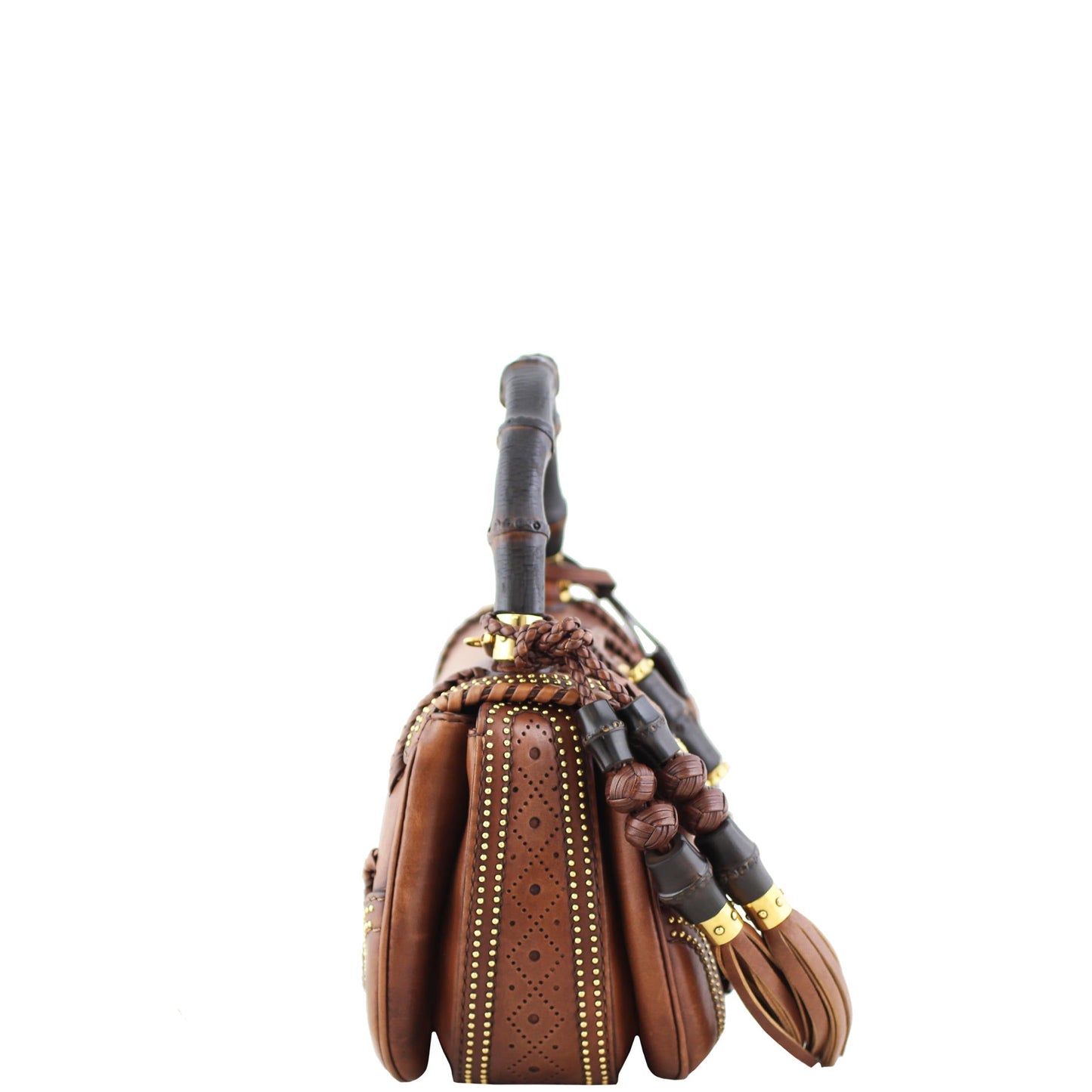 Gucci New Bamboo Stud-Embellished Bag Medium