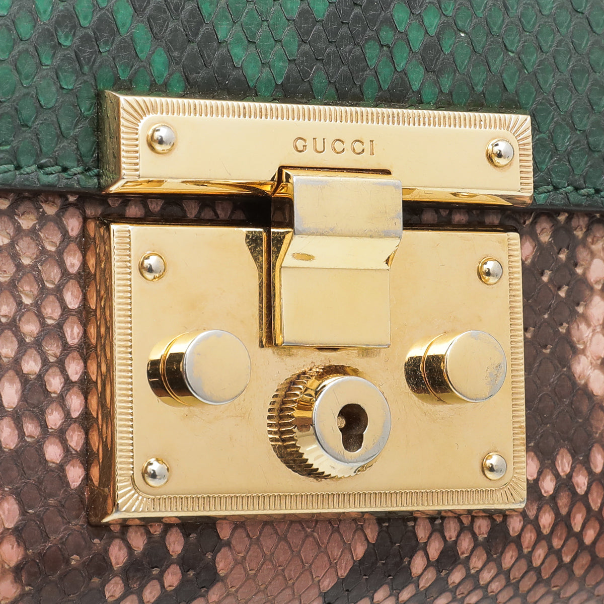 Gucci Multicolor Padlock Python Small Bag