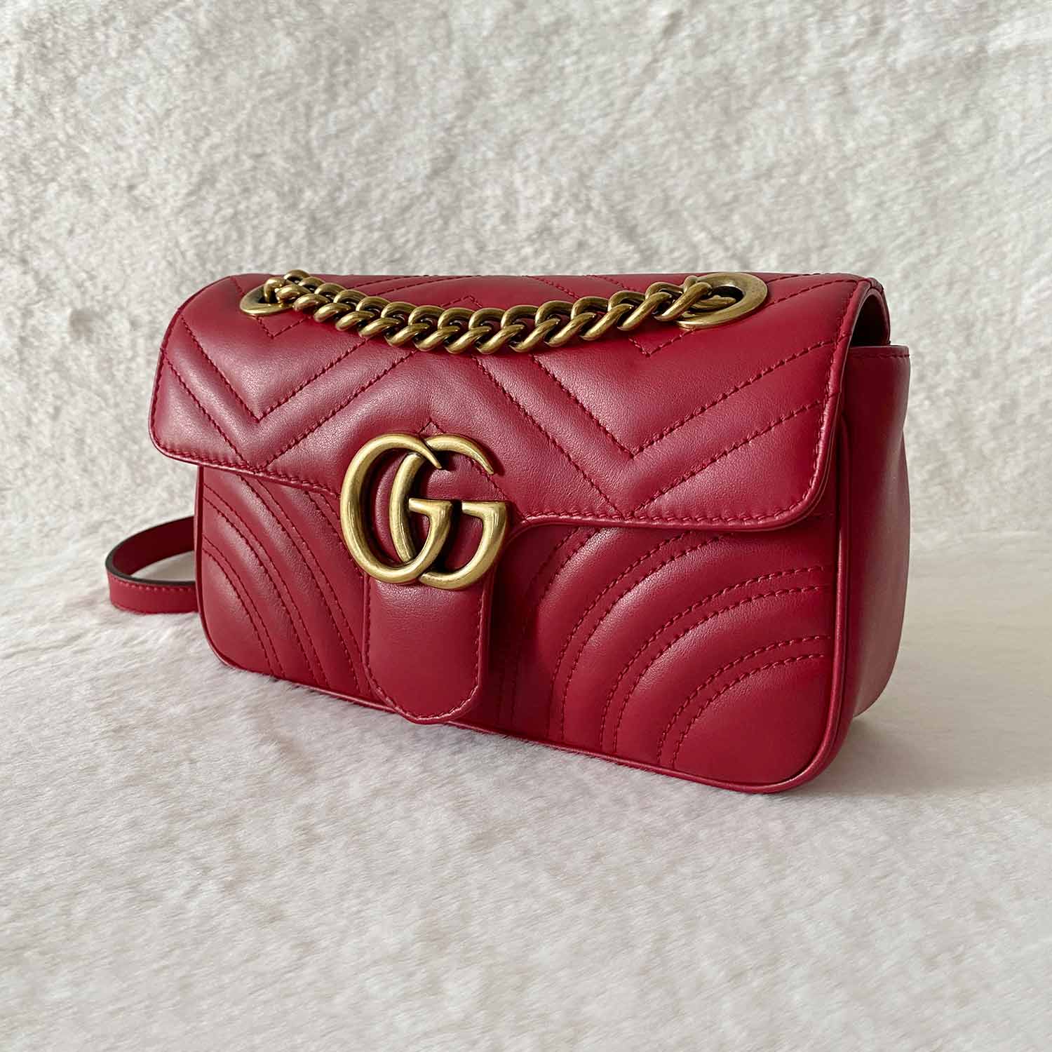 Gucci GG Marmont Leather Chain Shoulder Bag Style 5