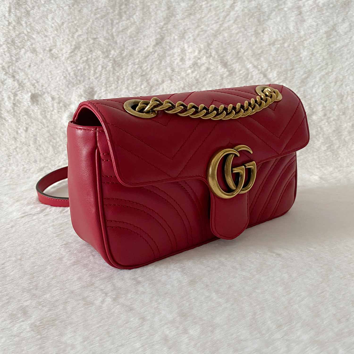 Gucci GG Marmont Leather Chain Shoulder Bag Style 5