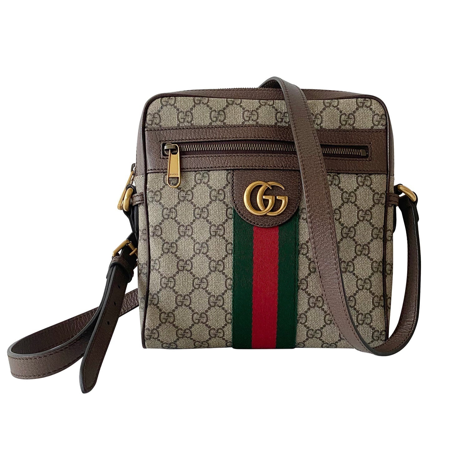 Gucci Ophidia Leather Canvas Shoulder Bag Style 2