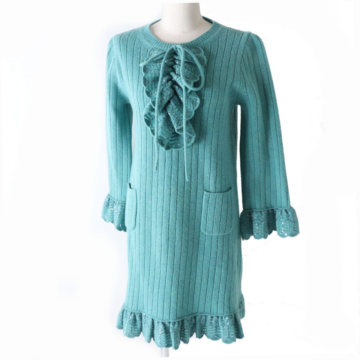 GUCCI knit Main: 100% wool, some: polyester green Women M