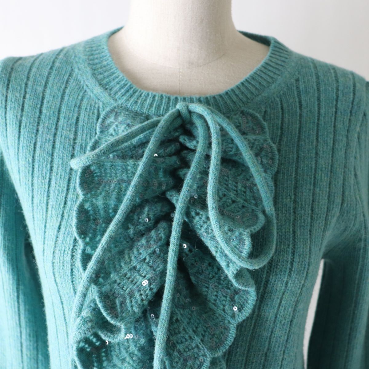 GUCCI knit Main: 100% wool, some: polyester green Women M