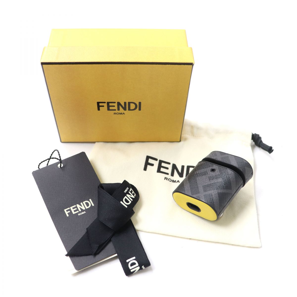 FENDI Other miscellaneous goods 7AR987 Main: Leather Black x yellow Women