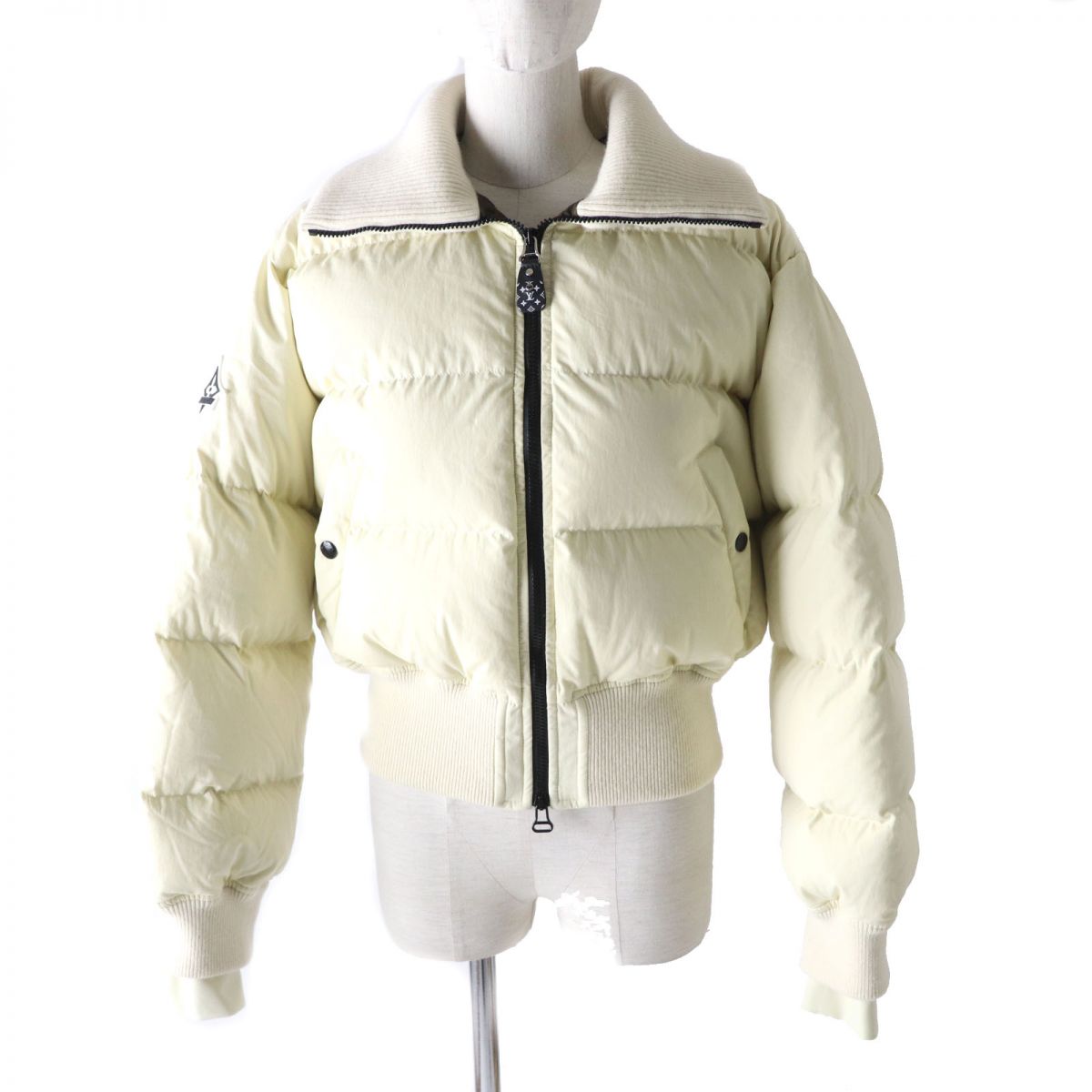 LOUIS VUITTON Blouson Outer: 100% cotton, Lining: 100% polyester, Part: 90% wool, Part: 9% nylon, Part: 1% polyurethane, Patch (sleeve): 100% polyvinyl chloride Patch (back): 85% polyurethane, 15% polyester Ivory Women 34
