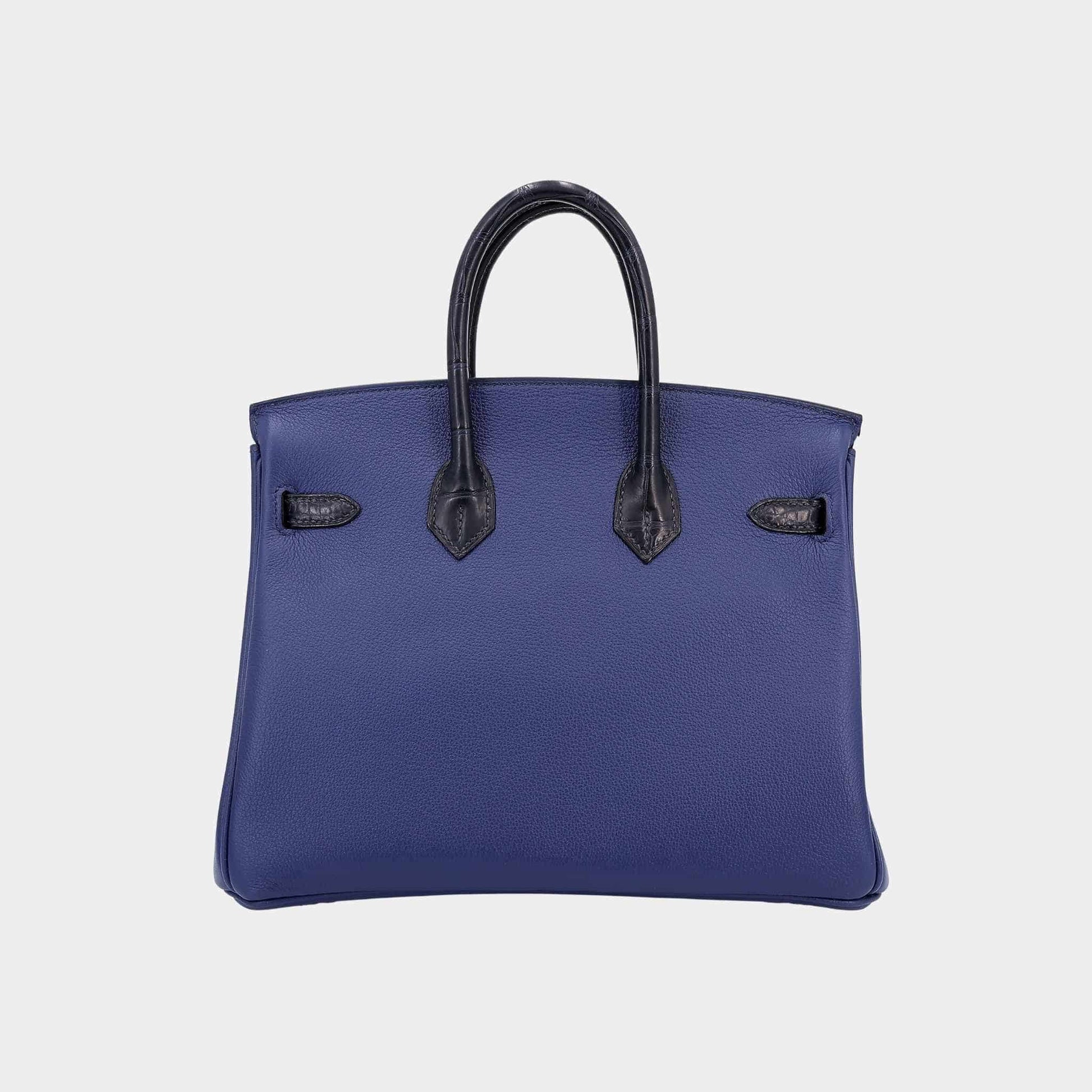 Birkin 25 Matte Alligator-Taurillion Novillo Bleu Saphir/ Blue Marine GHW
