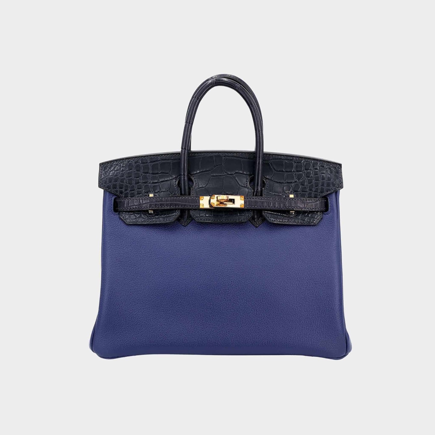 Birkin 25 Matte Alligator-Taurillion Novillo Bleu Saphir/ Blue Marine GHW