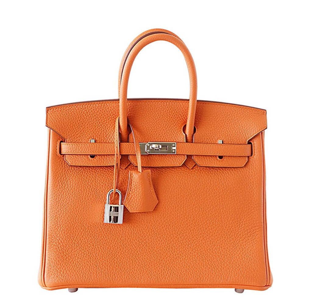 HermesBirkin 25 Bag H Orange Togo Leather