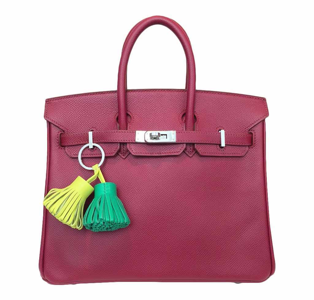 HermesBirkin 25 Rouge Vif Bag Epsom