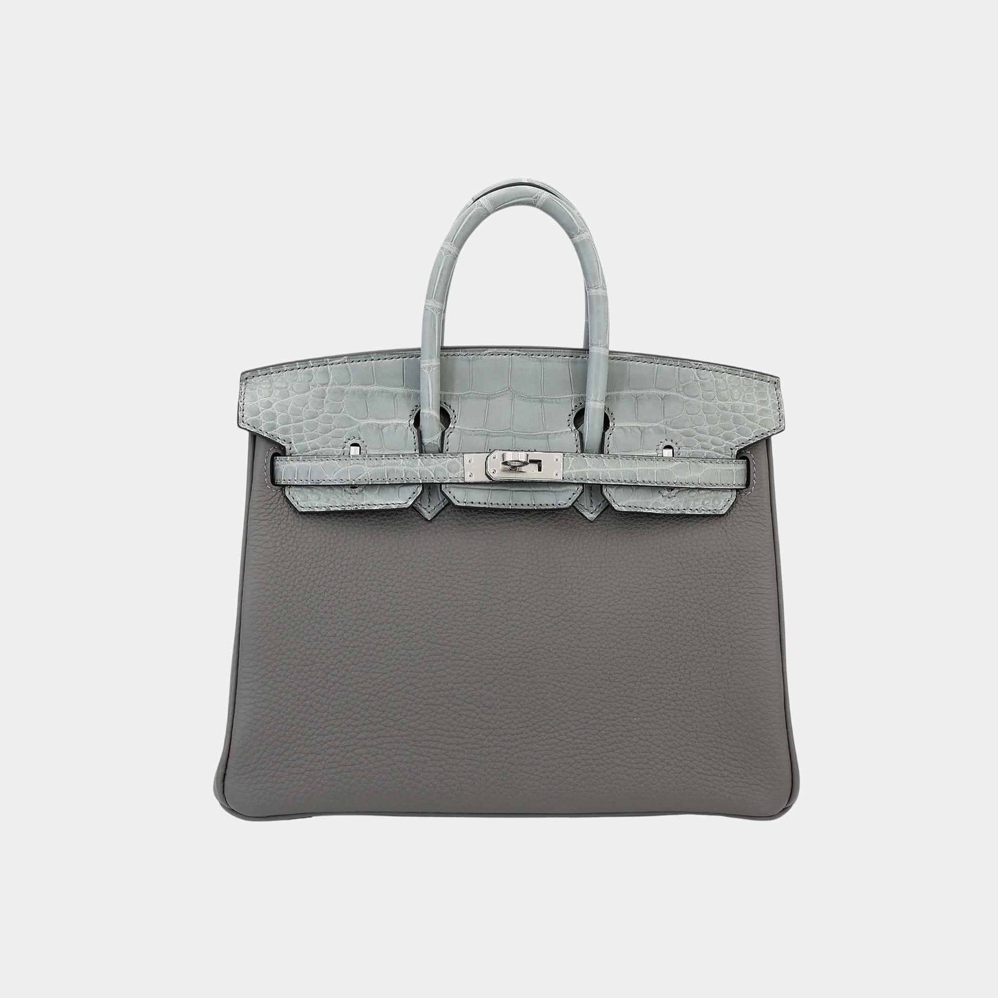 Birkin 25 Touch Togo-Matte Alligator Gris Meyer/ Gris Ciment PHW