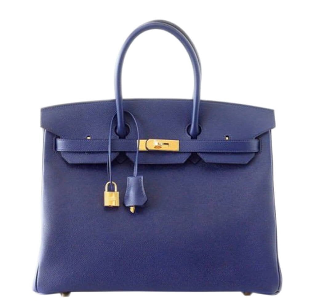 HermesBirkin 35 Bag Bleu Saphir Epsom Leather