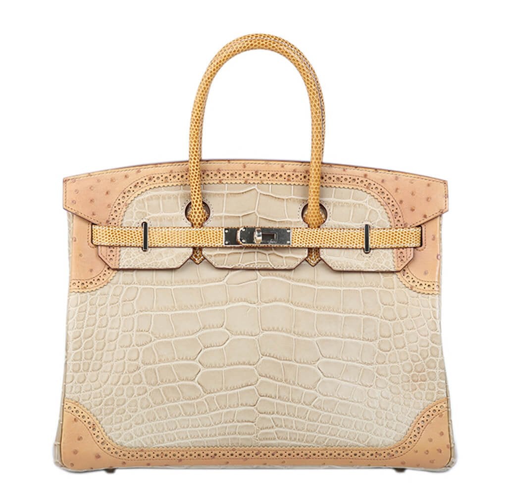 HermesGhillies Birkin 35 Tri-Color Alligator Bag