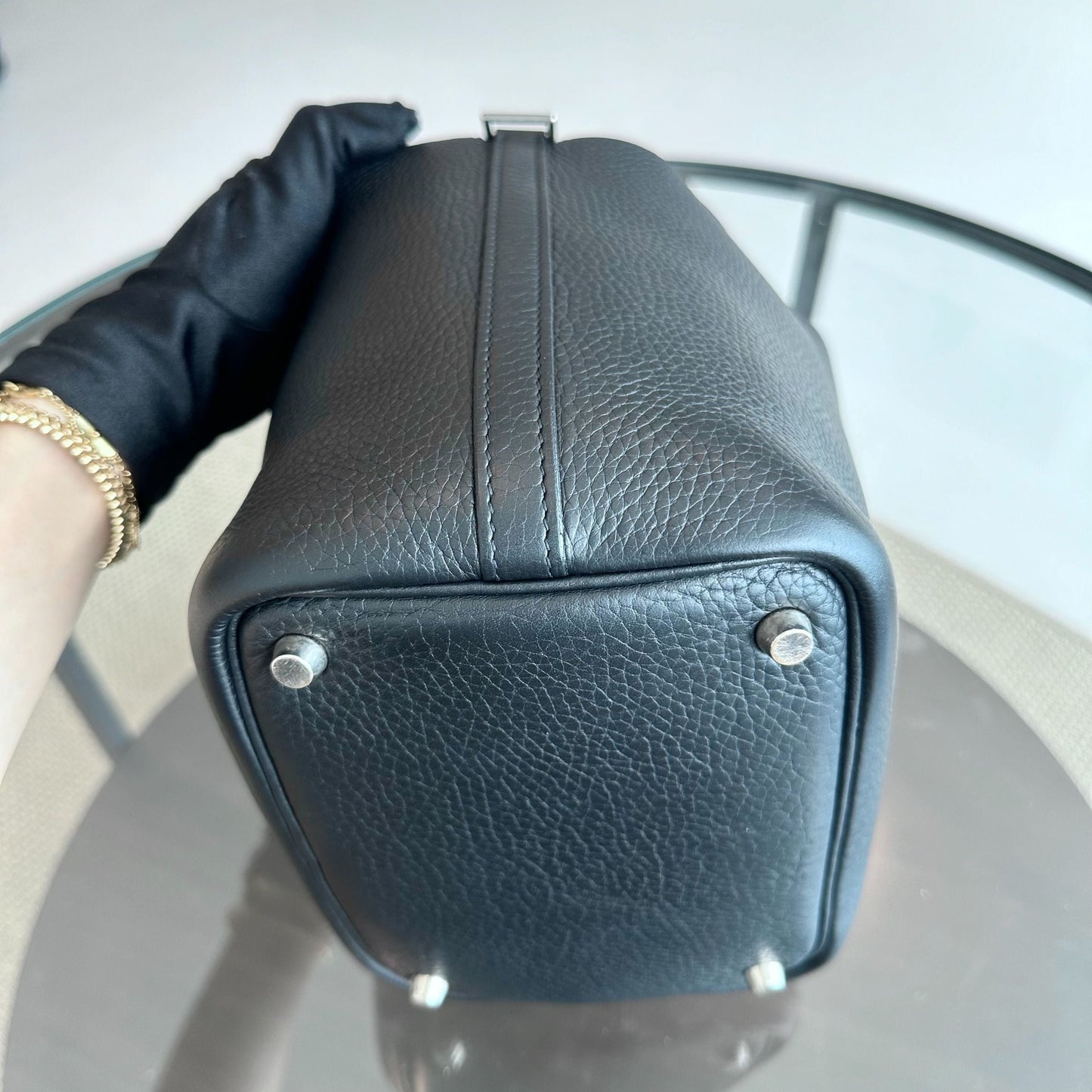 Hermes Picotin 18 Square H Clemence Black SHW