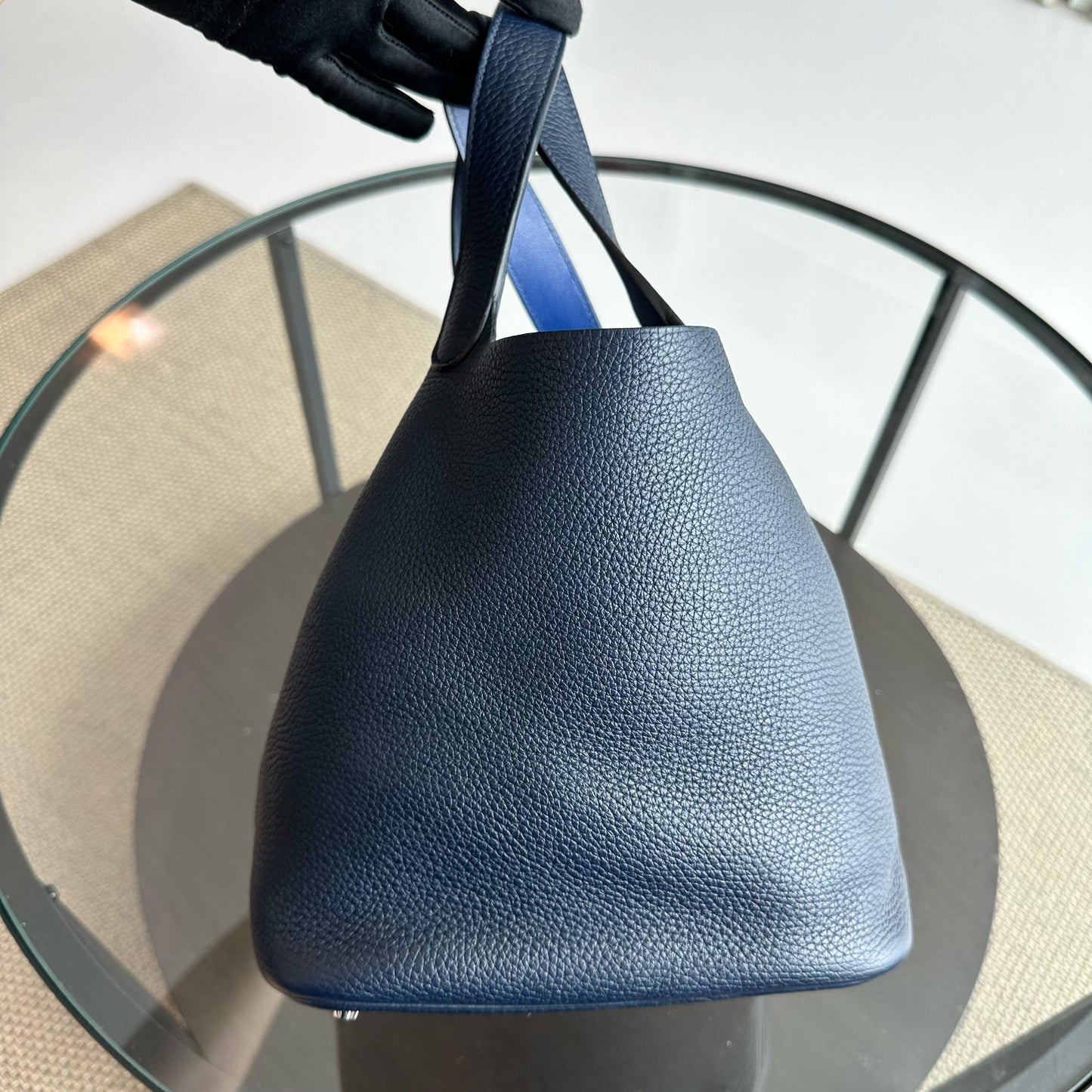 Hermes Picotin 22 Clemence A Stamp 2017 Blue Nuit Bleu Two Tone