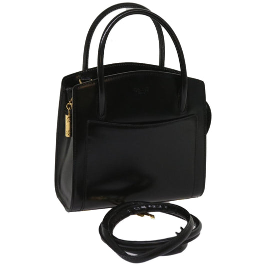 Luxury CELINE Hand Bag Leather 2way Black hk1062