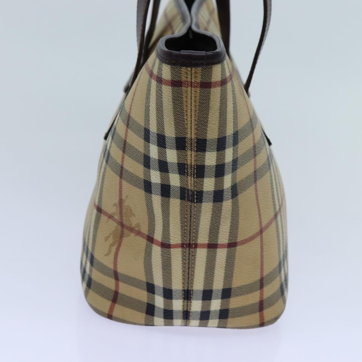 Luxury Burberry Nova Check Shoulder Bag PVC Beige Auth hk1237