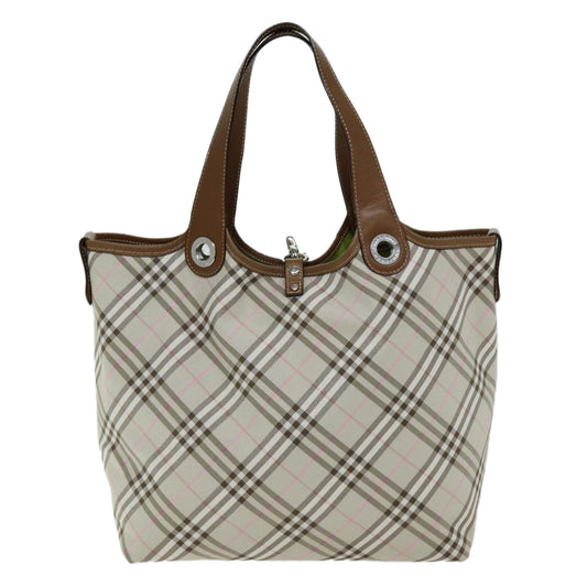 Luxury Burberry Nova Check Reversible Tote Bag Nylon Beige Auth hk1321
